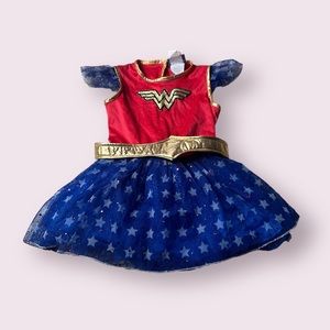 Little Girls Rubies Wonder Woman Superhero Dress Up Costume Dress Red And Blue